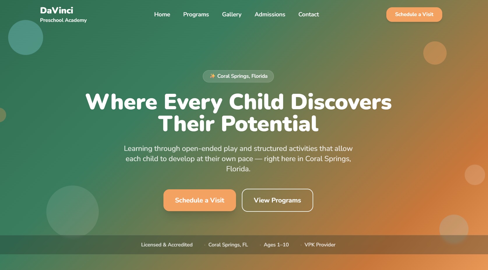 DaVinci Preschool website