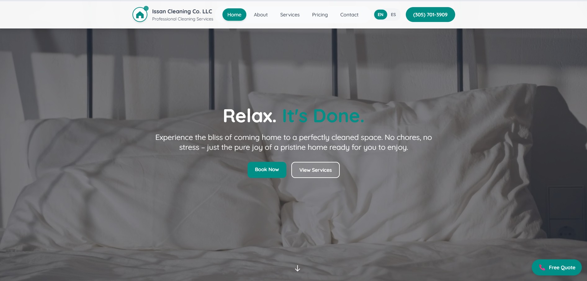 Issan Cleaning Co. website